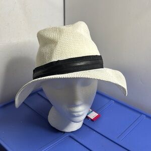 Vince Camino White Fedora Hat with Black Band New with Tags